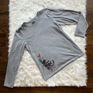 Life Is Good Womens Crusher T-Shirt Gray Heather Party Time Classic Fit Scoop M